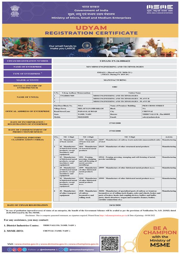 Udyam Certificate